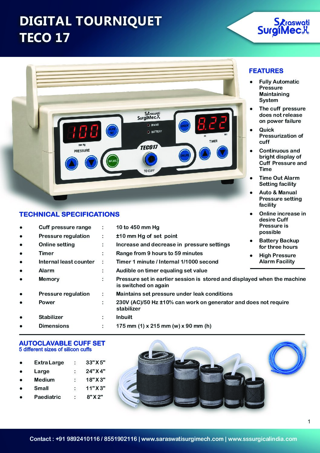 DIGITAL	TOURNIQUET ECO 17