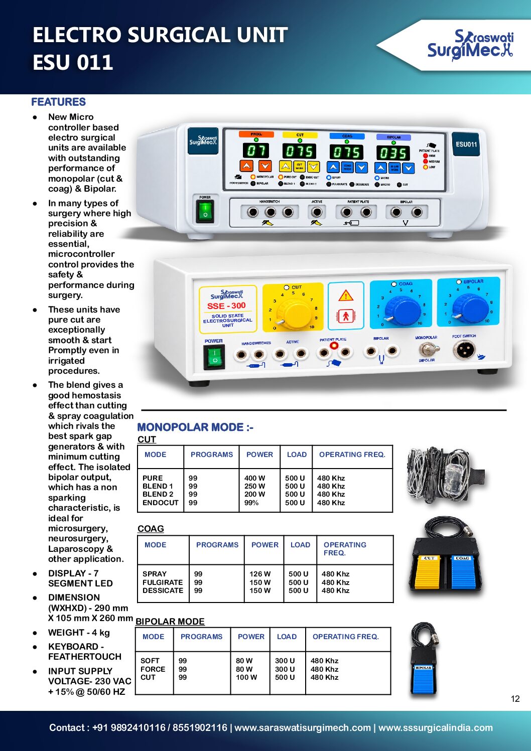 ELECTRICAL SURGICAL UNIT
