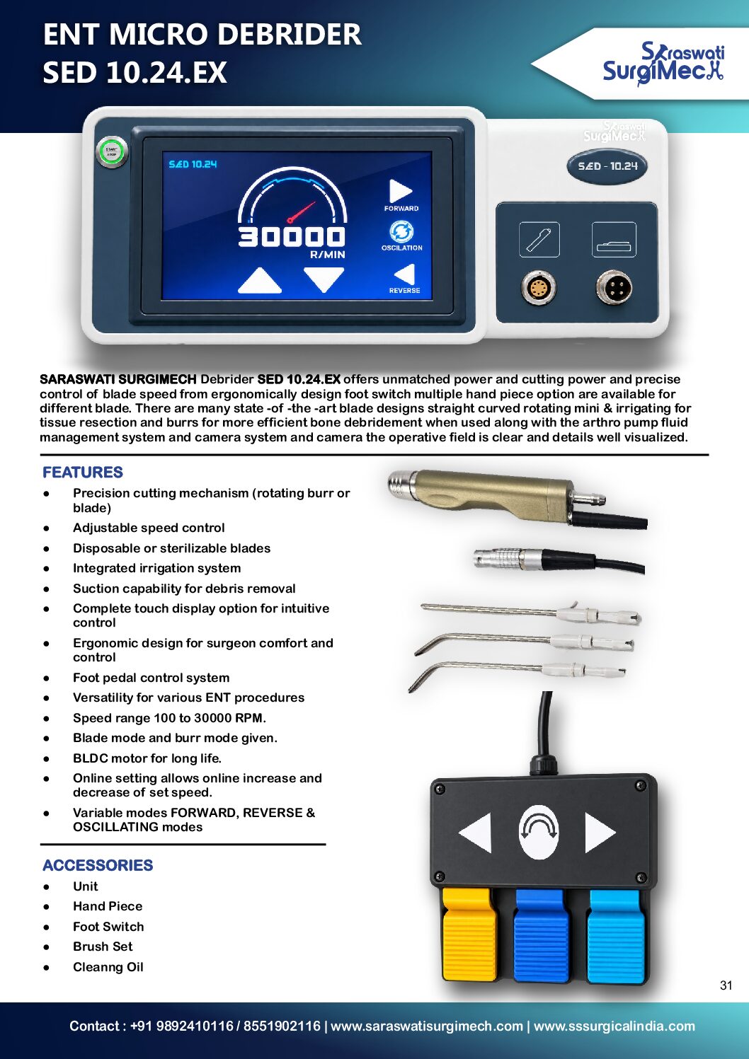ENT MICRO DEBRIDER SED 10.24.EX