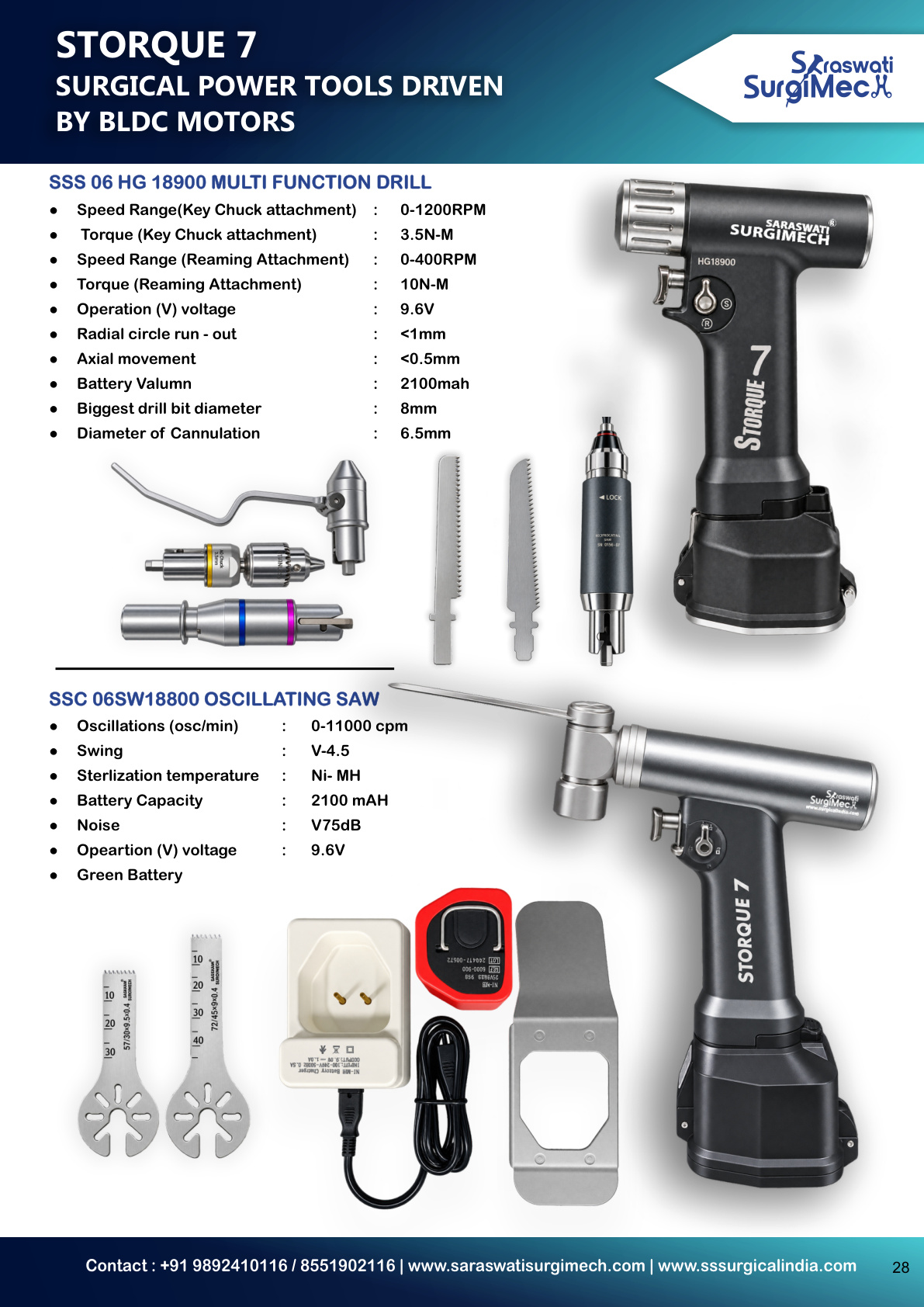 STORQUE	7 SURGICAL	POWER	TOOLS	DRIVEN BY	BLDC	MOTORS