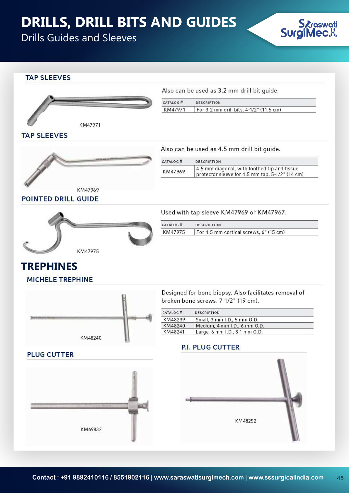 DRILLS,	DRILL	BITS	AND	GUIDES Drills	-	Hand	Drills