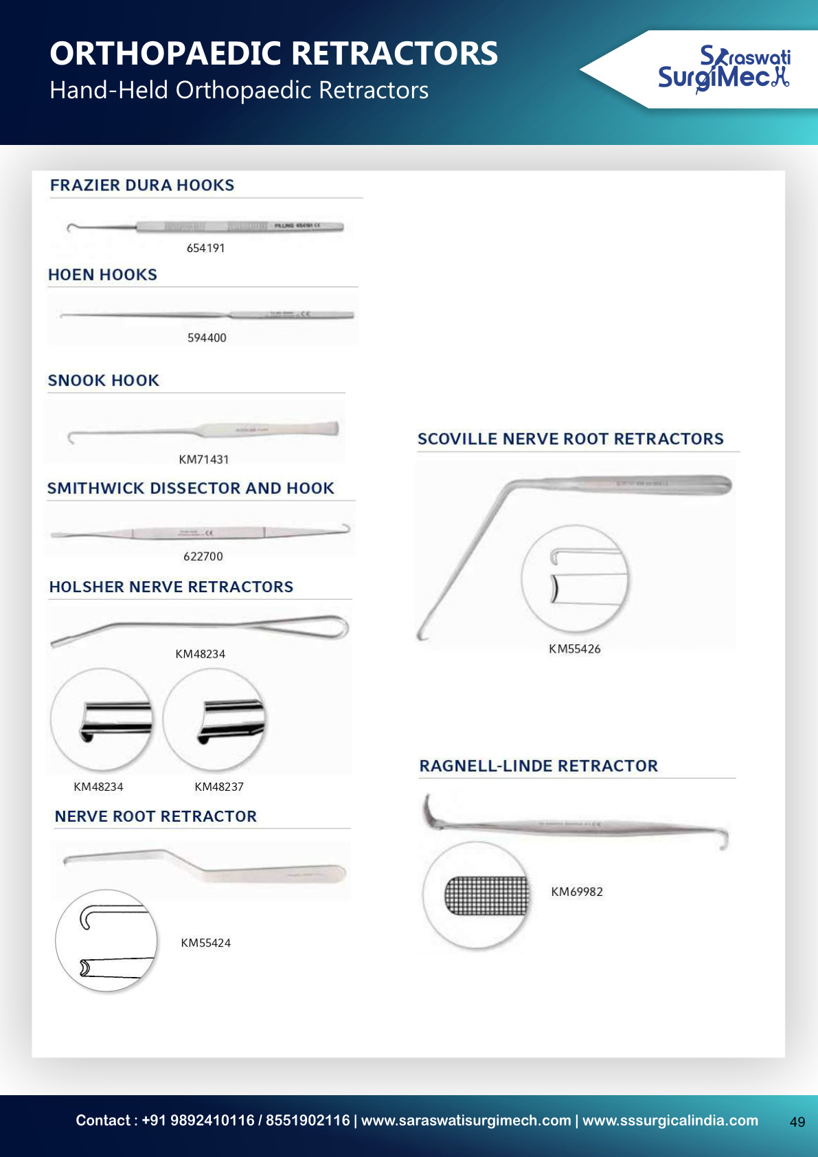 ORTHOPAEDIC	RETRACTORS Hand-Held	Orthopaedic	Retractors