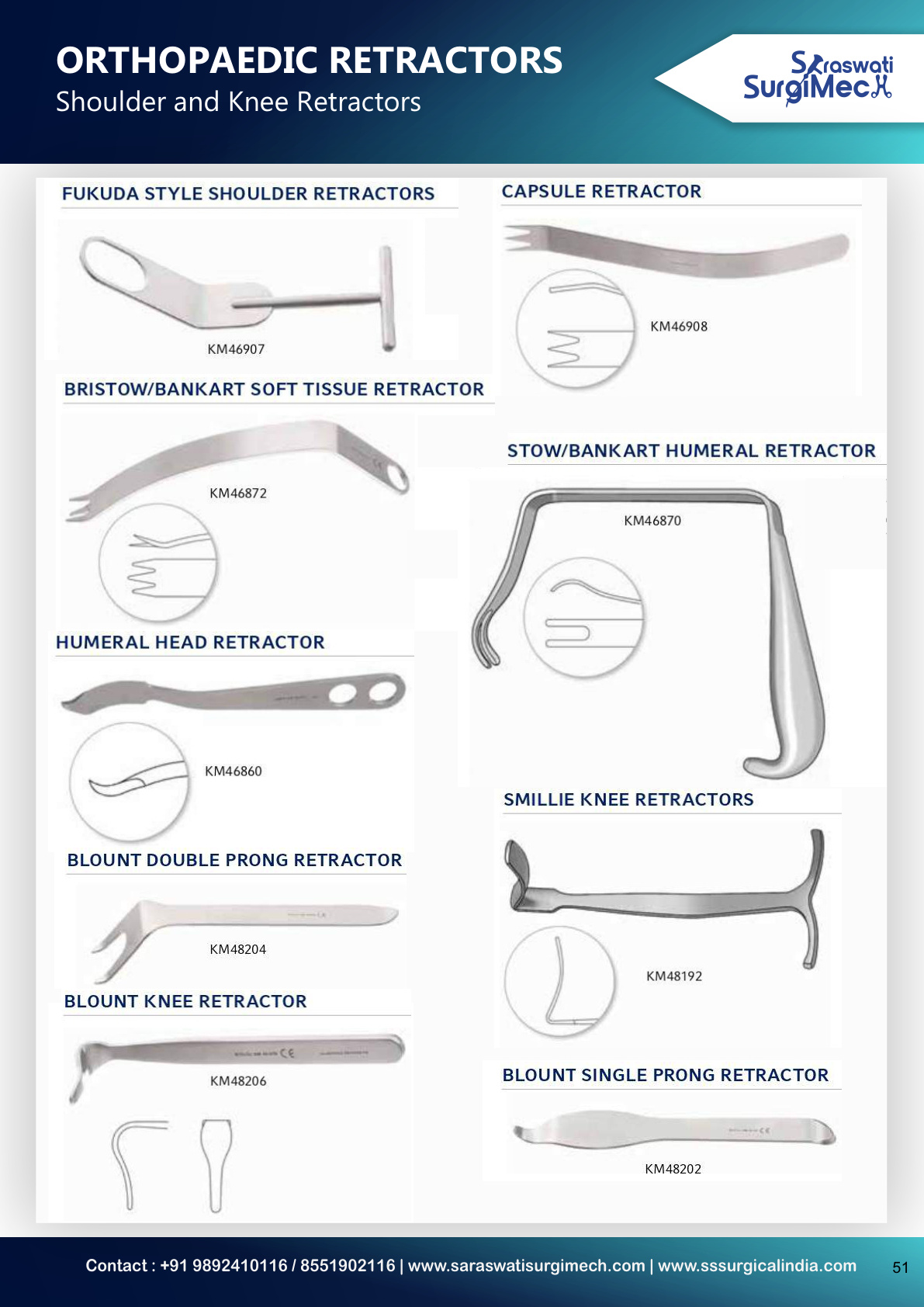 ORTHOPAEDIC	RETRACTORS Hand-Held	Orthopaedic	Retractors