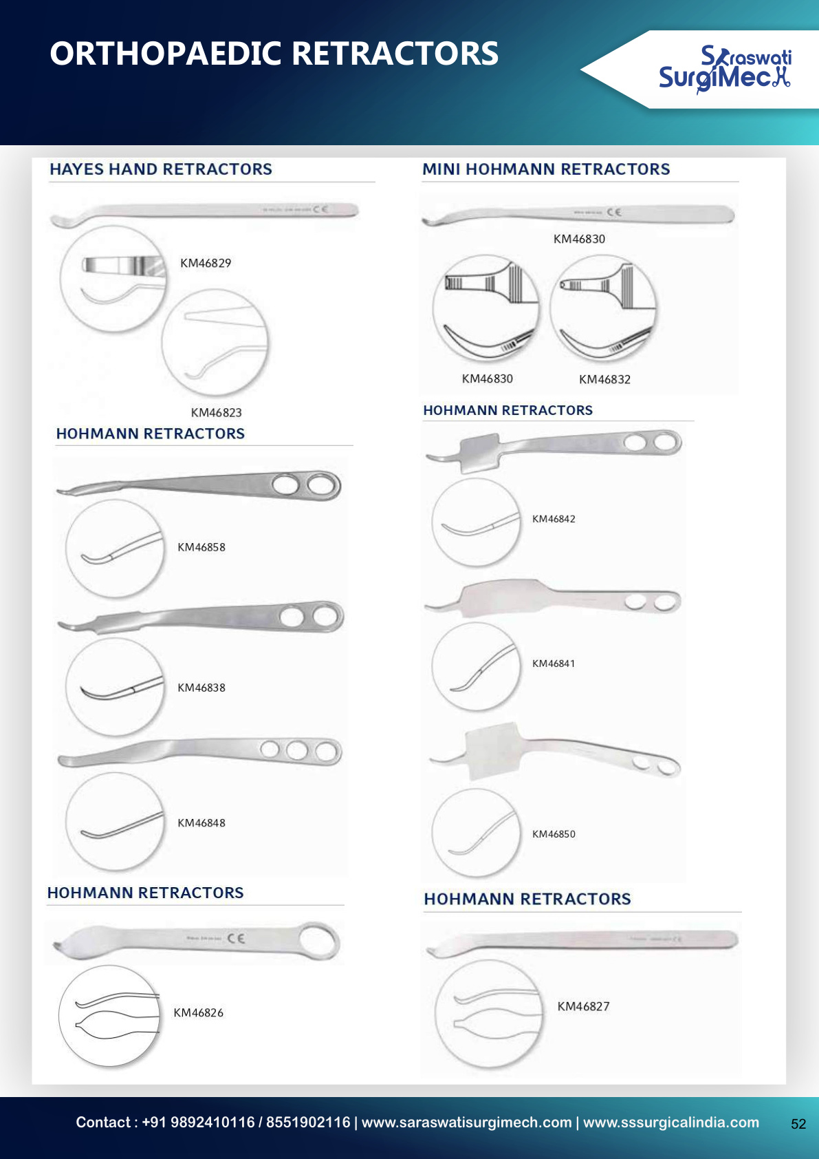 ORTHOPAEDIC	RETRACTORS Hand-Held	Orthopaedic	Retractors
