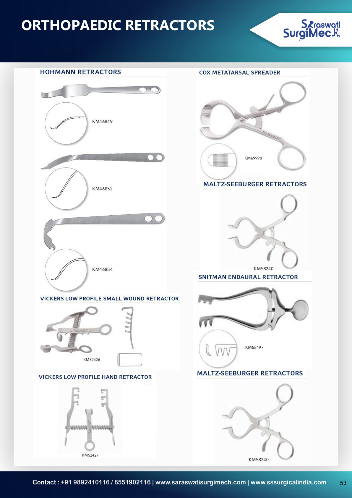ORTHOPAEDIC	RETRACTORS Hand-Held	Orthopaedic	Retractors