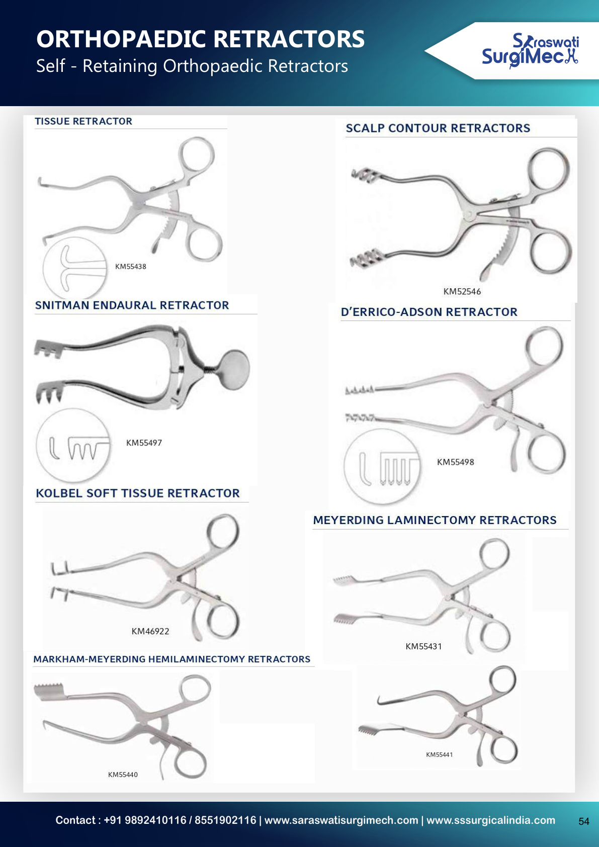 ORTHOPAEDIC	RETRACTORS Hand-Held	Orthopaedic	Retractors
