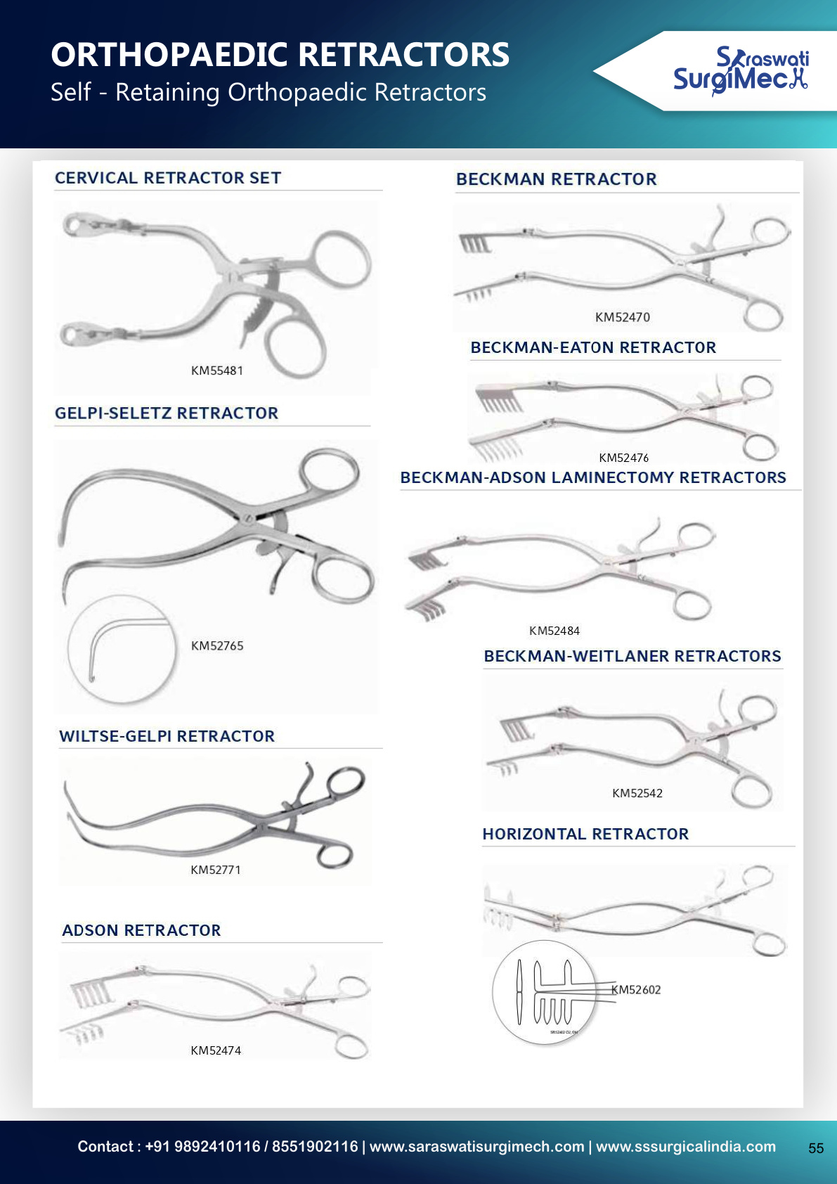 ORTHOPAEDIC	RETRACTORS Hand-Held	Orthopaedic	Retractors