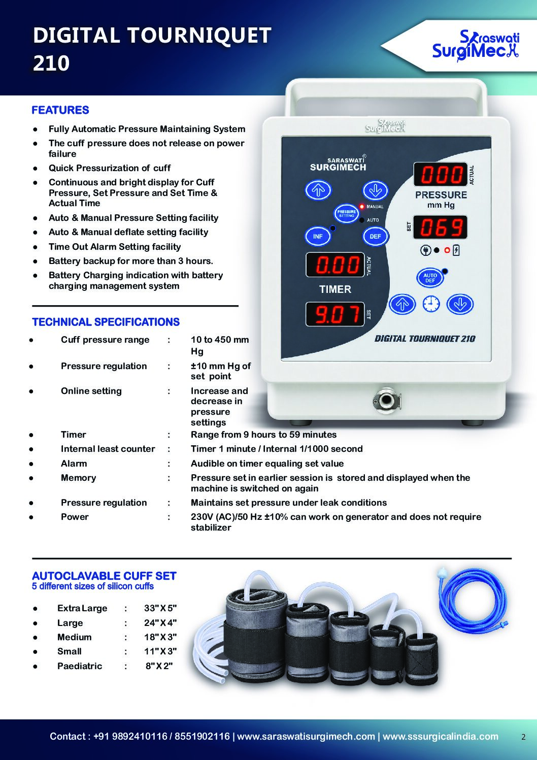 DIGITAL	TOURNIQUET 210