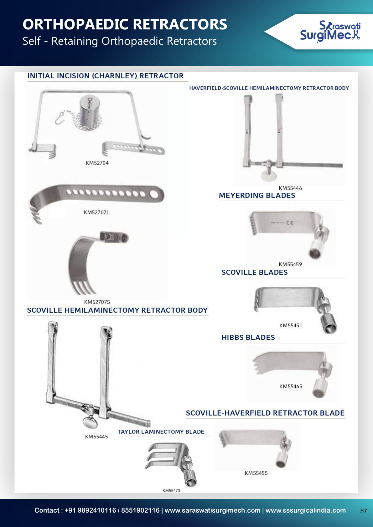 ORTHOPAEDIC	RETRACTORS Hand-Held	Orthopaedic	Retractors