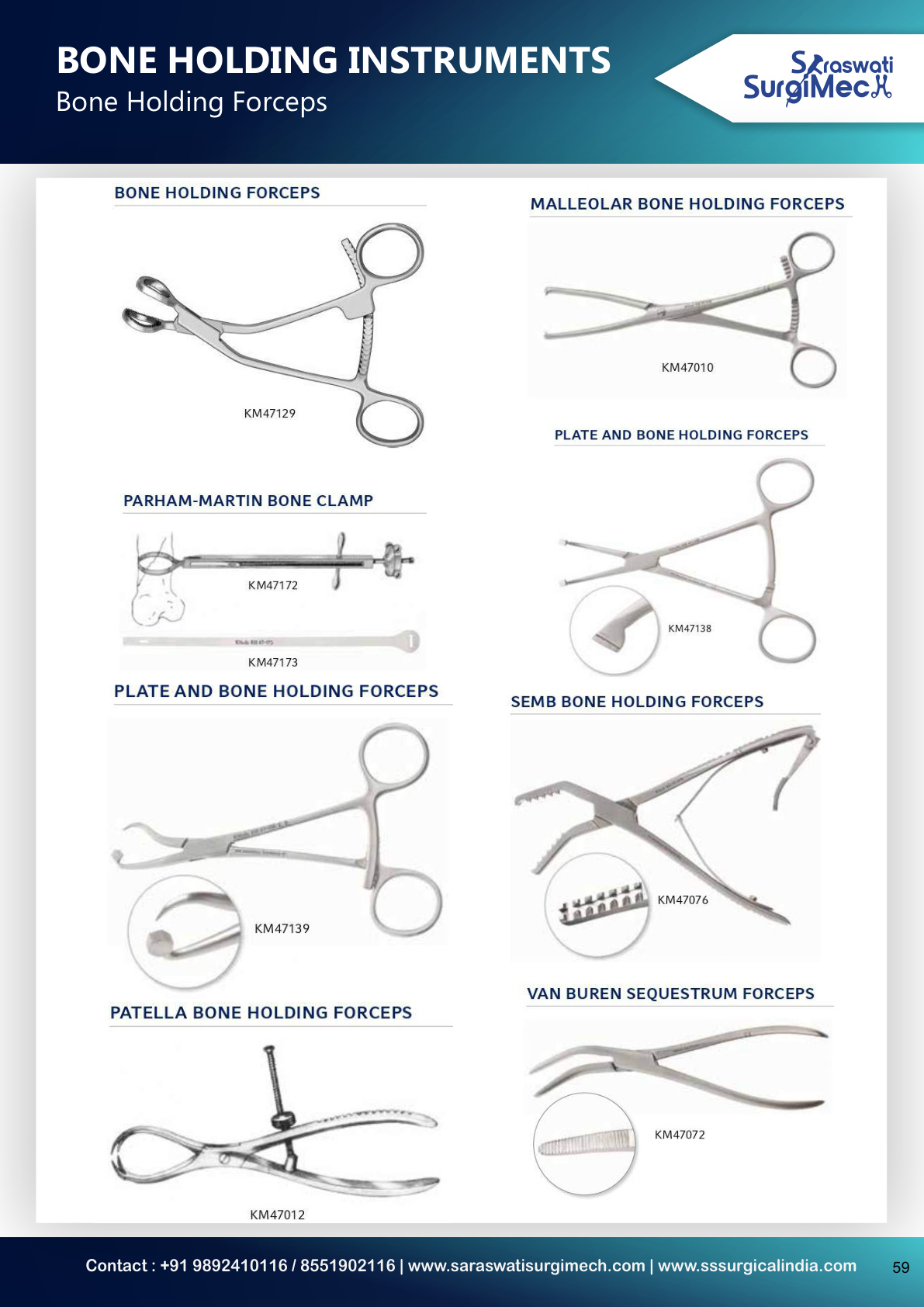 BONE	HOLDING	INSTRUMENTS Bone	Holding	Forceps