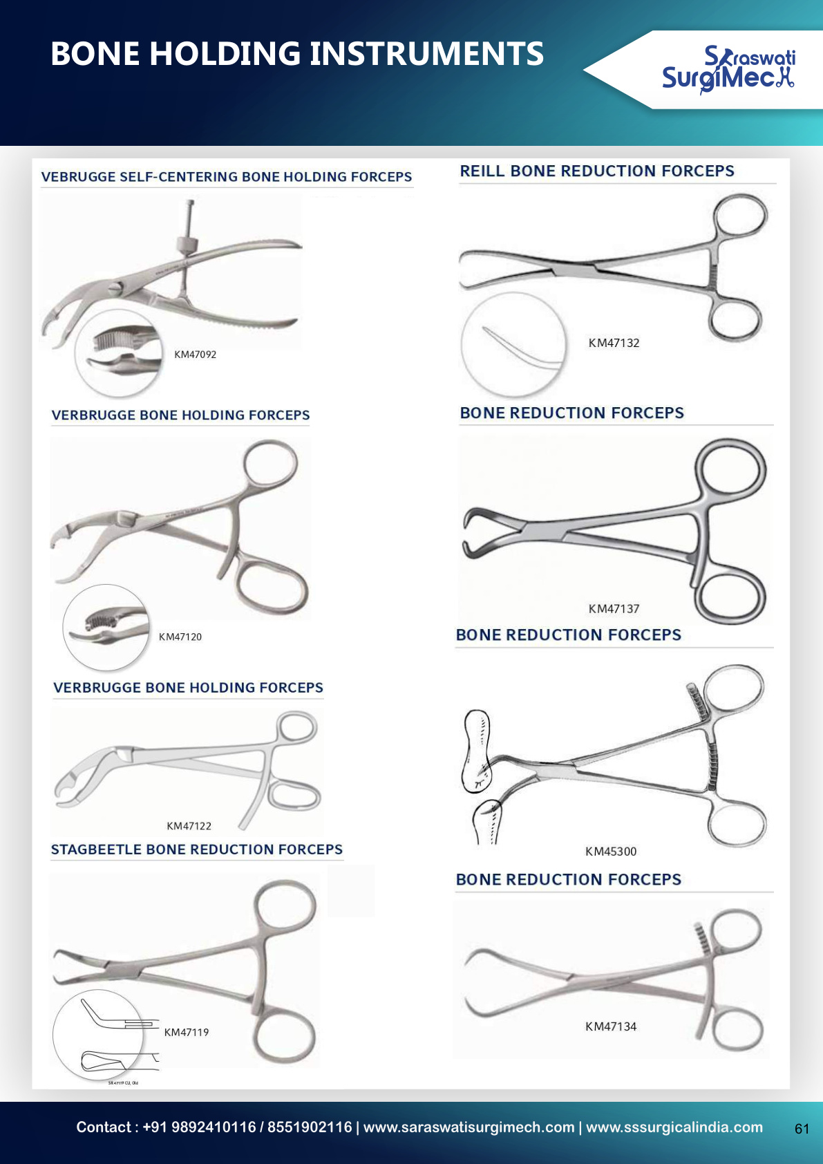 BONE	HOLDING	INSTRUMENTS Bone	Holding	Forceps