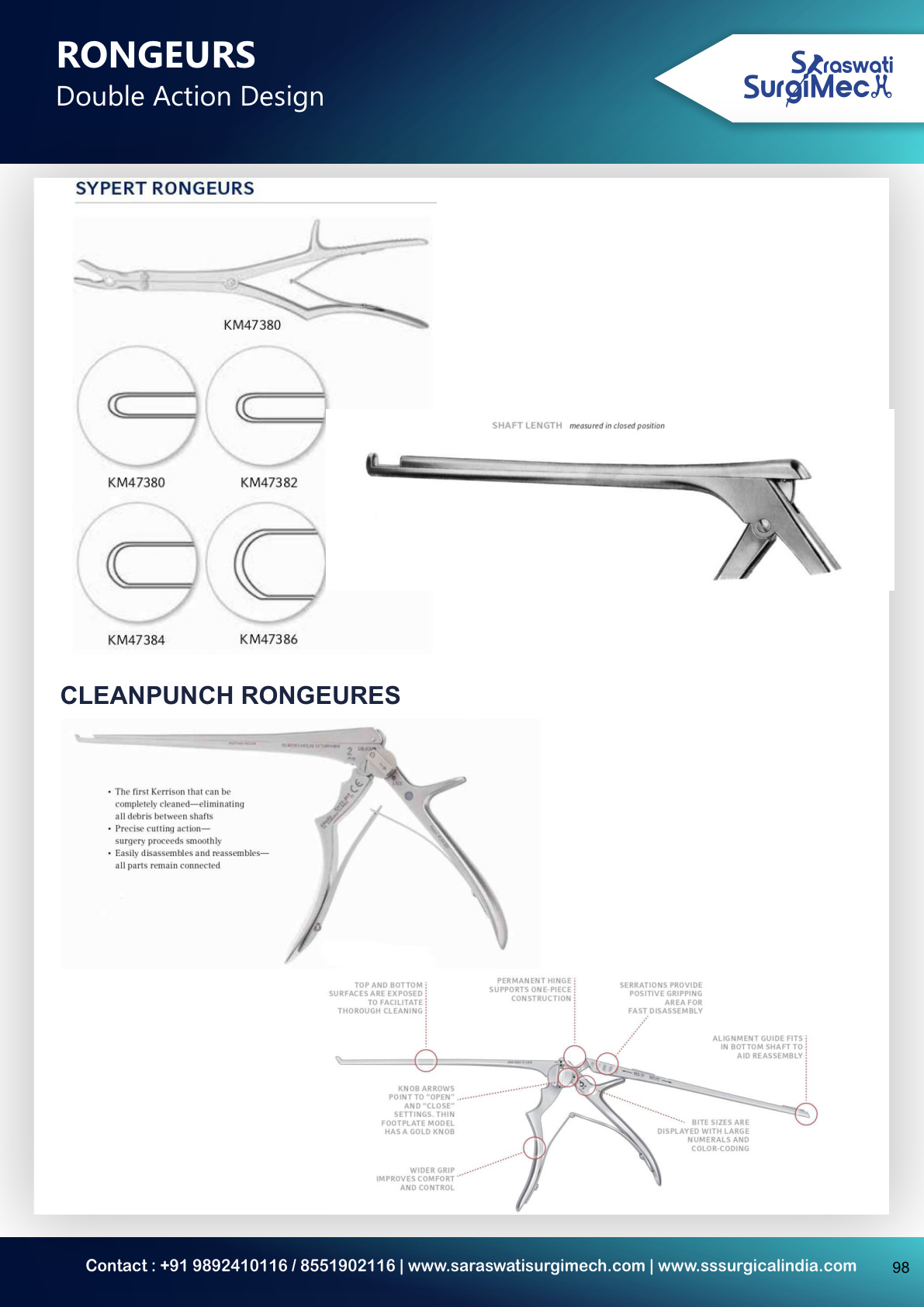 RONGEURS Single	Action	Design
