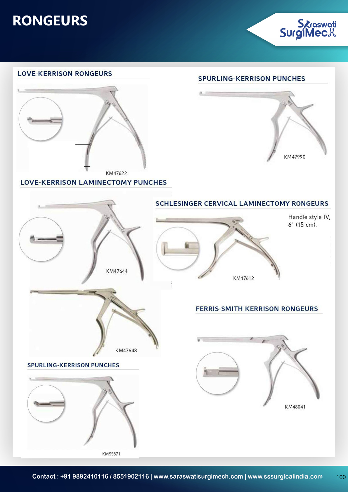 RONGEURS Single	Action	Design