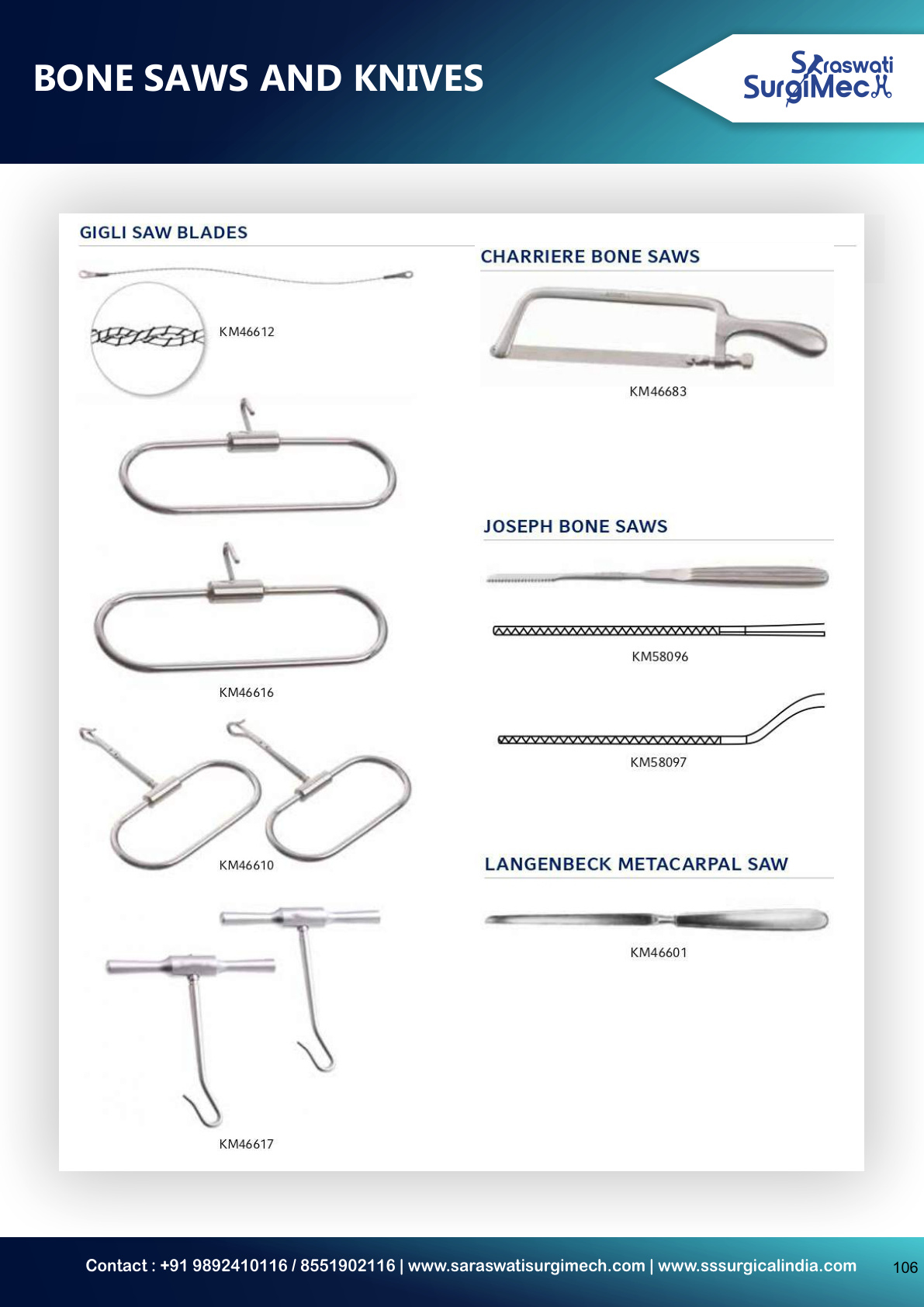 BONE	SAWS	AND	KNIVES