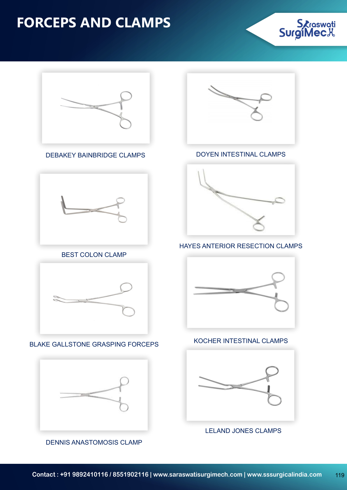 FORCEPS	AND	CLAMPS