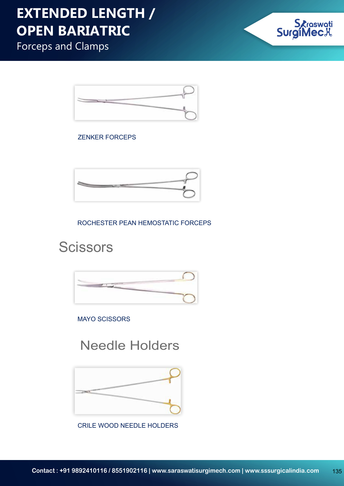EXTENDED	LENGTH	/ OPEN	BARIATRIC Forceps	and	Clamps