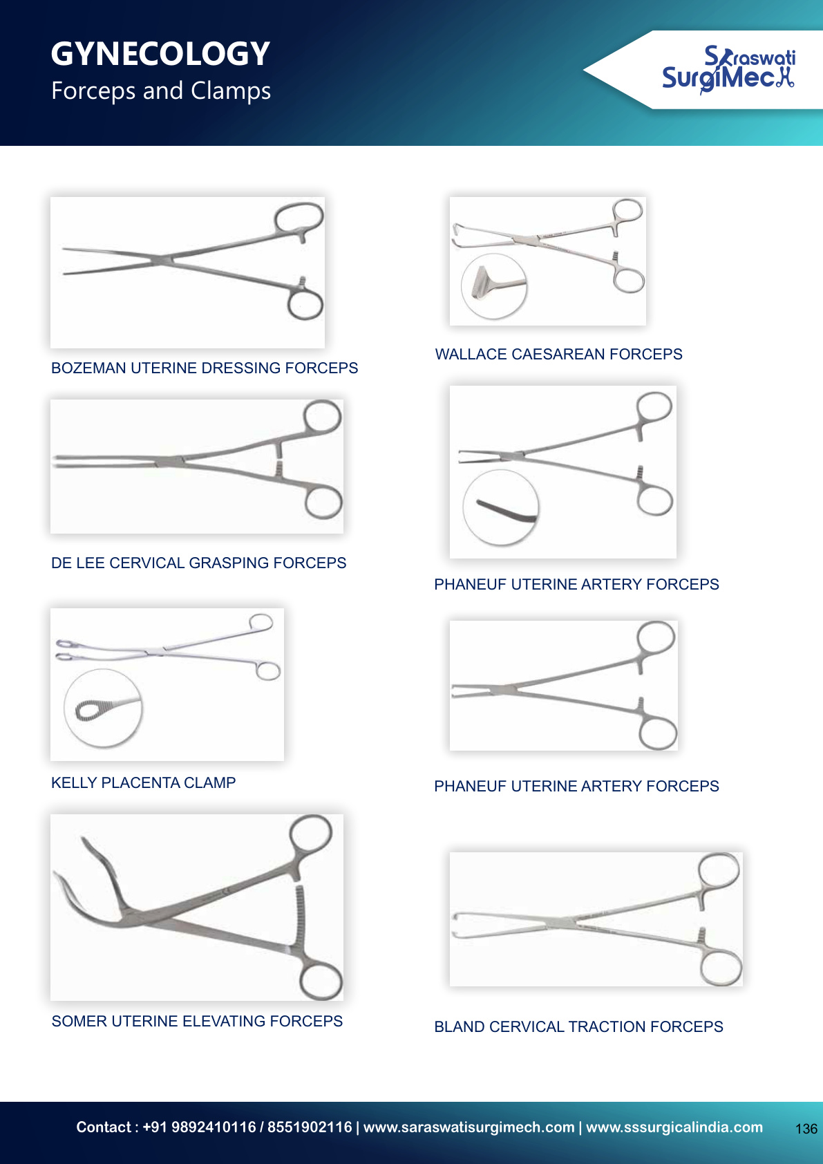 GYNECOLOGY Forceps	and	Clamps