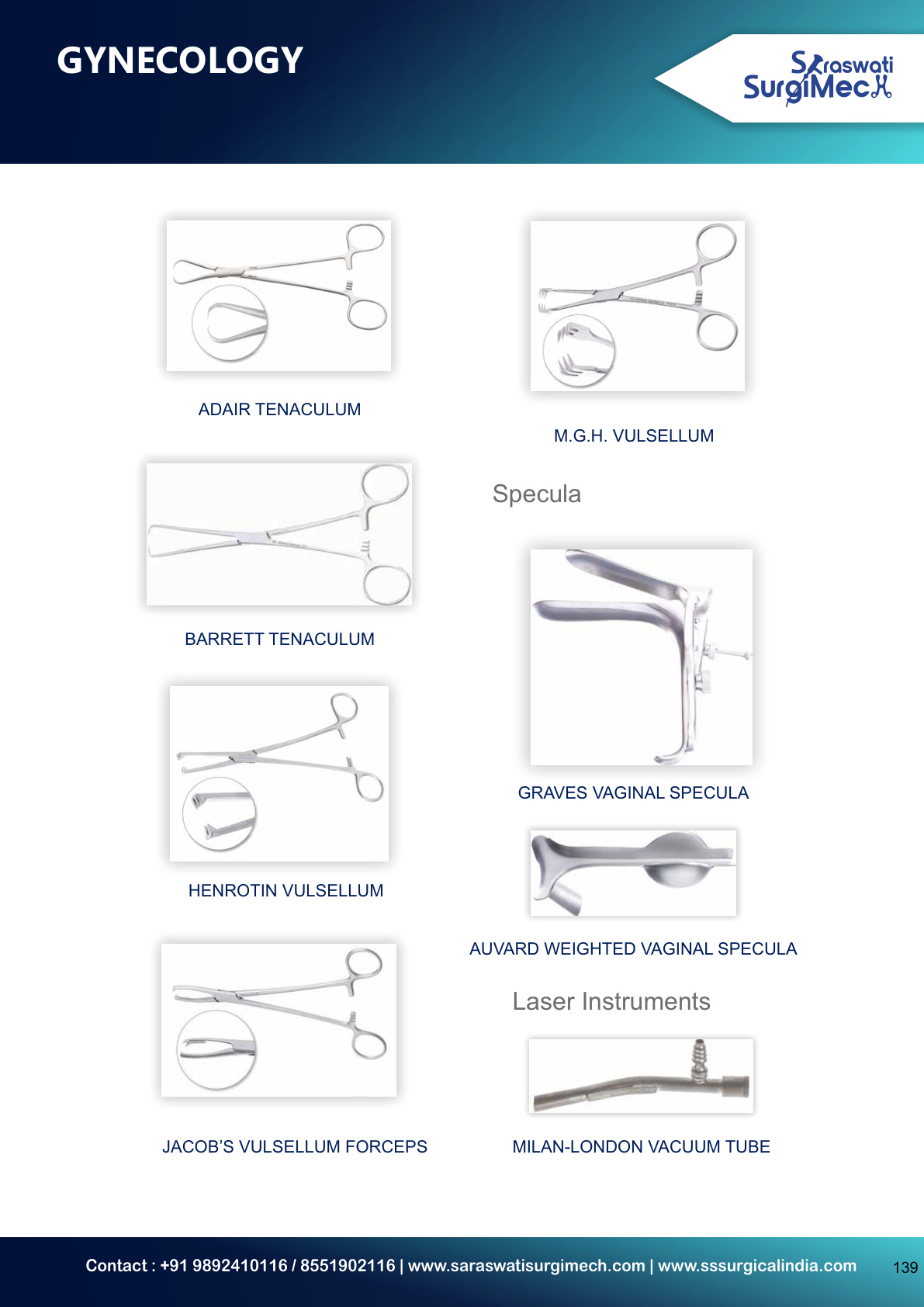 GYNECOLOGY Forceps	and	Clamps