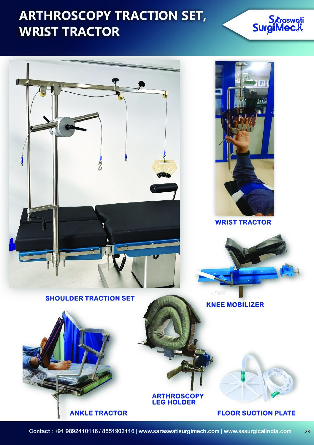 ARTHROSCOPY	TRACTION	SET,	 WRIST	TRACTOR