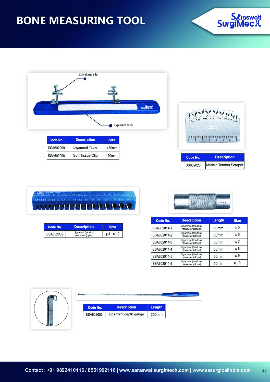 BONE	MEASURING	TOOL